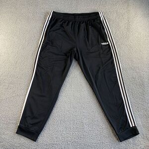 Adidas Pants Mens 2XL Black Primegreen Track Joggers Tapered Slim 3 Stripes Warm